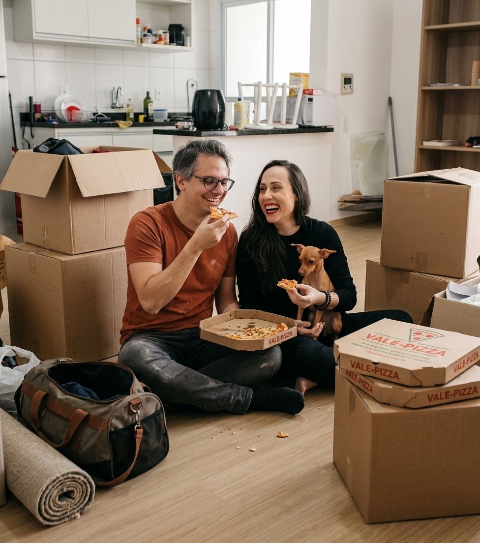 Vale-pizza pós-mudança para a casa nova