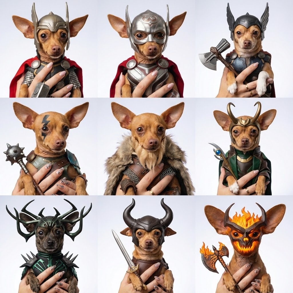 Conjunto de fantasias sazonais para o Thor