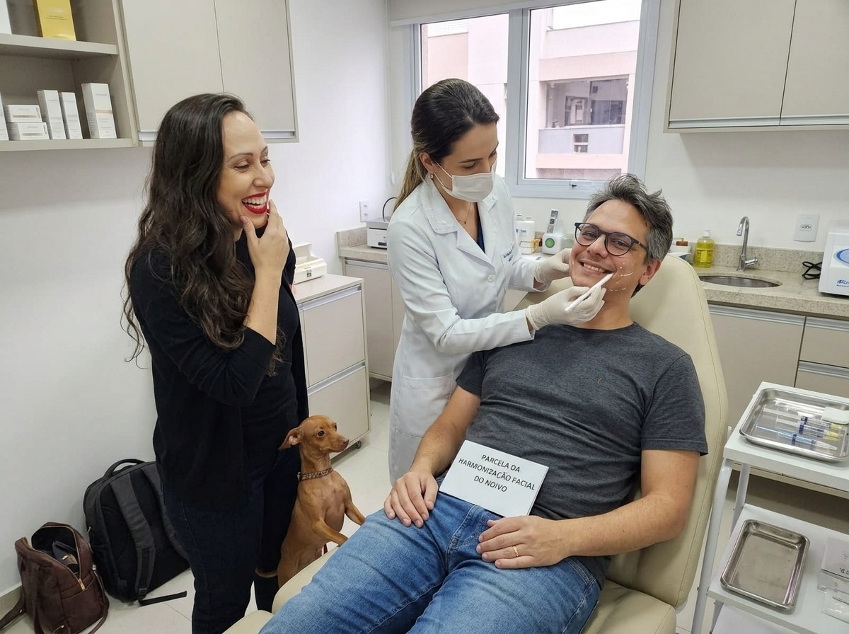 Parcela da harmonização facial para o noivo