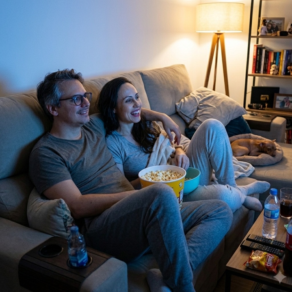 Cota para maratona de séries no sofá