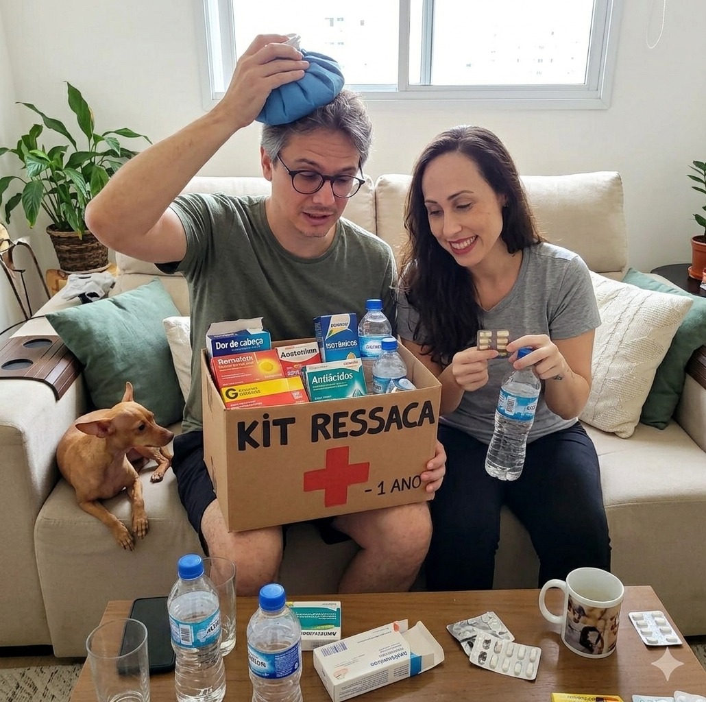 1 ano de kit ressaca para os noivos